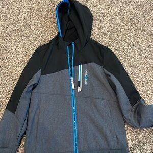Light Weight Boys Jacket with hood Size Medium. 10/12.